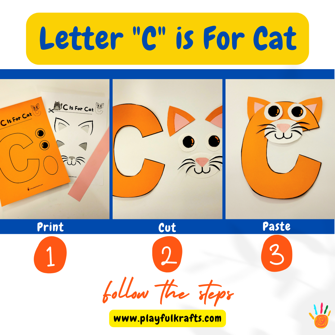 Letter C Crafts Ideas (Free Printable) - Playful Krafts