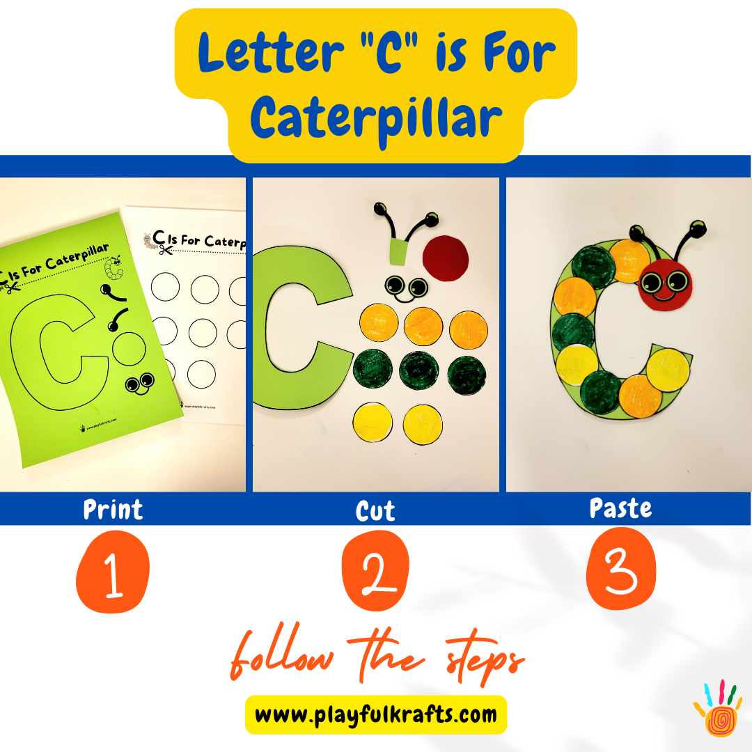 Letter C Crafts Ideas (Free Printable) - Playful Krafts