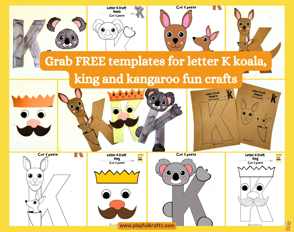letter-K-crafts-king-koala-kangaroo-for-preschoolers
