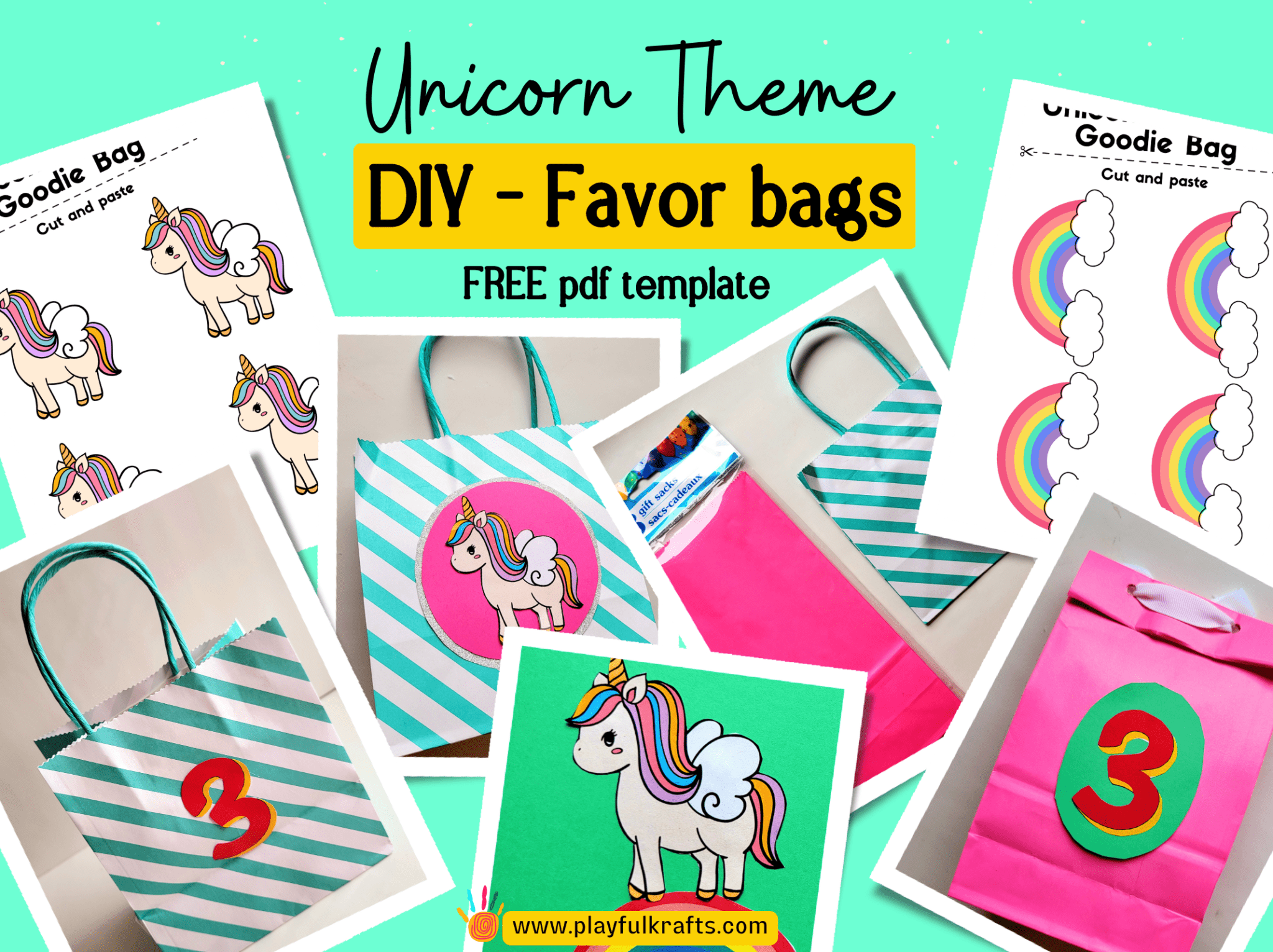 EasytoMake DIY Unicorn Birthday Goodie Bags Playful Krafts