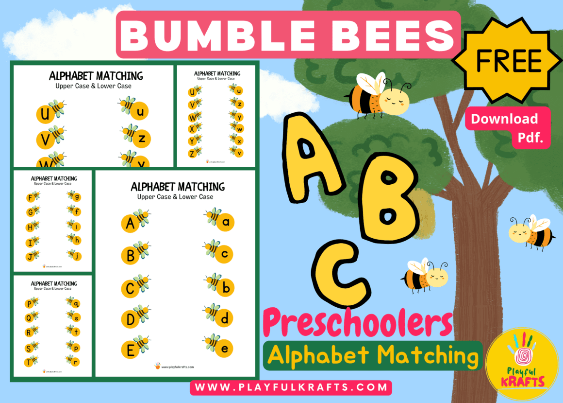 Bumble-bee-alphabet-matching-free-printable